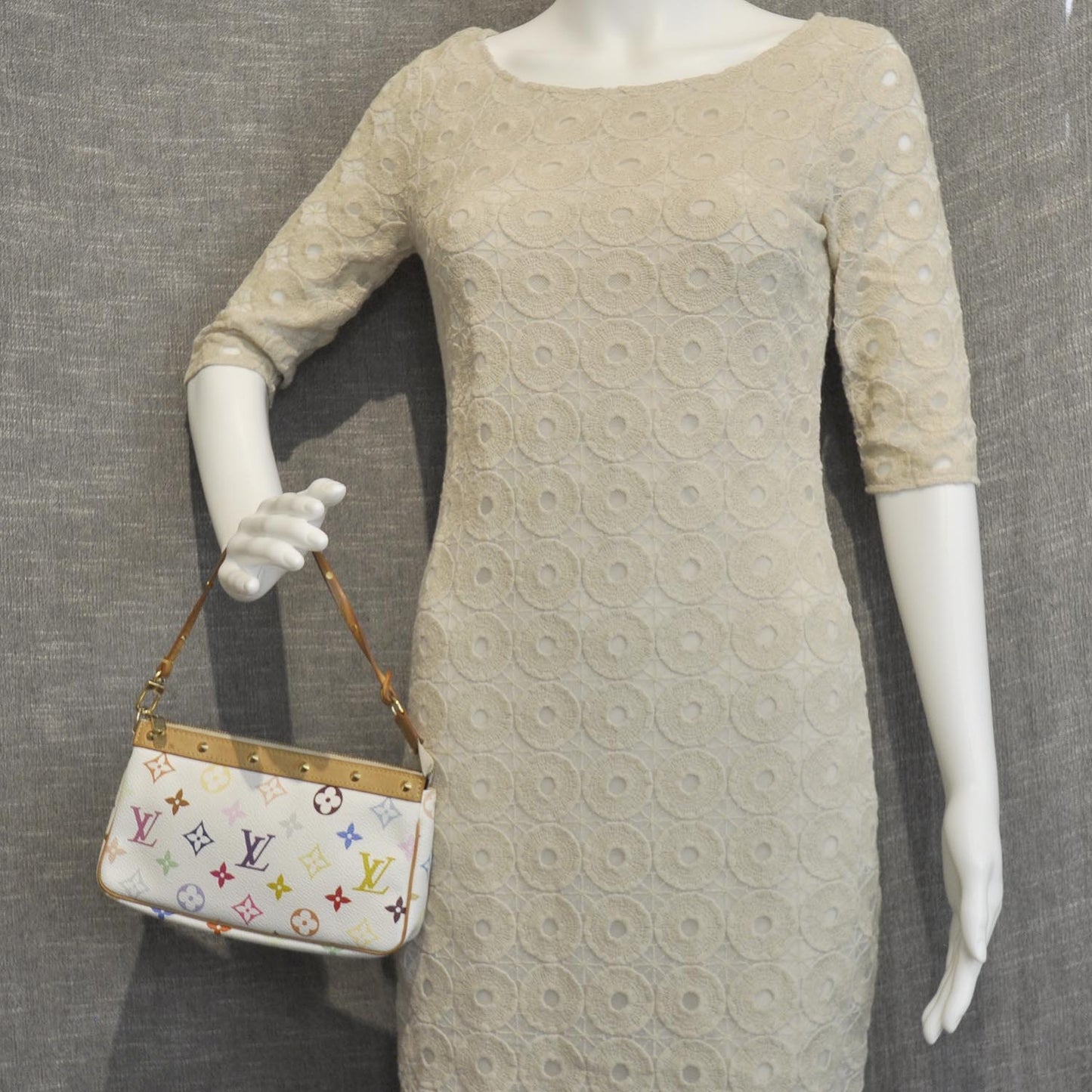 Monogram Multicolor Pochette Accessories White