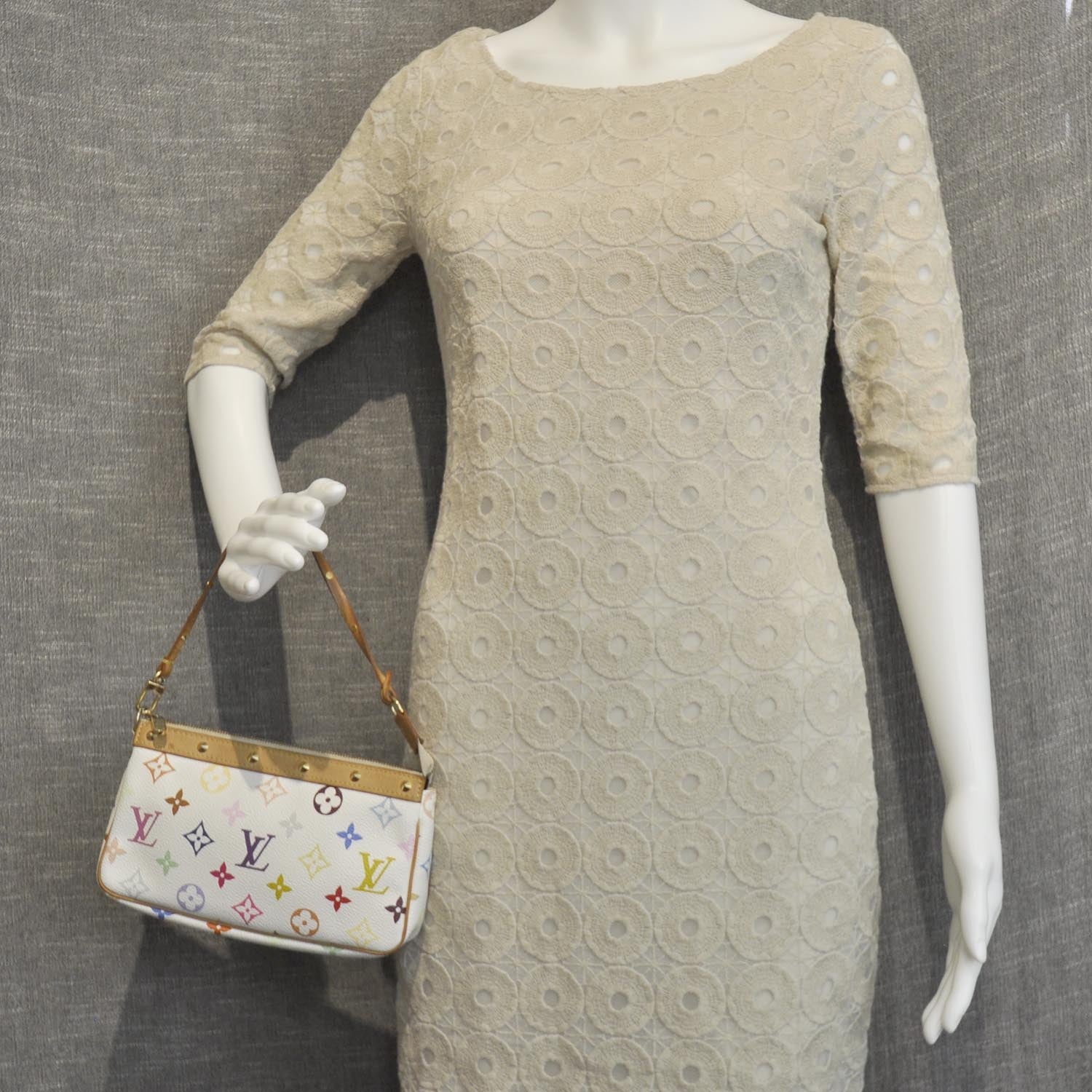 Louis Vuitton Monogram Multicolor Pochette Accessories White 2 of 8