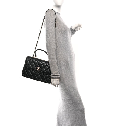 Chanel Lambskin Quilted Medium Trendy CC Flap Dual Handle Bag Black 2 of 12