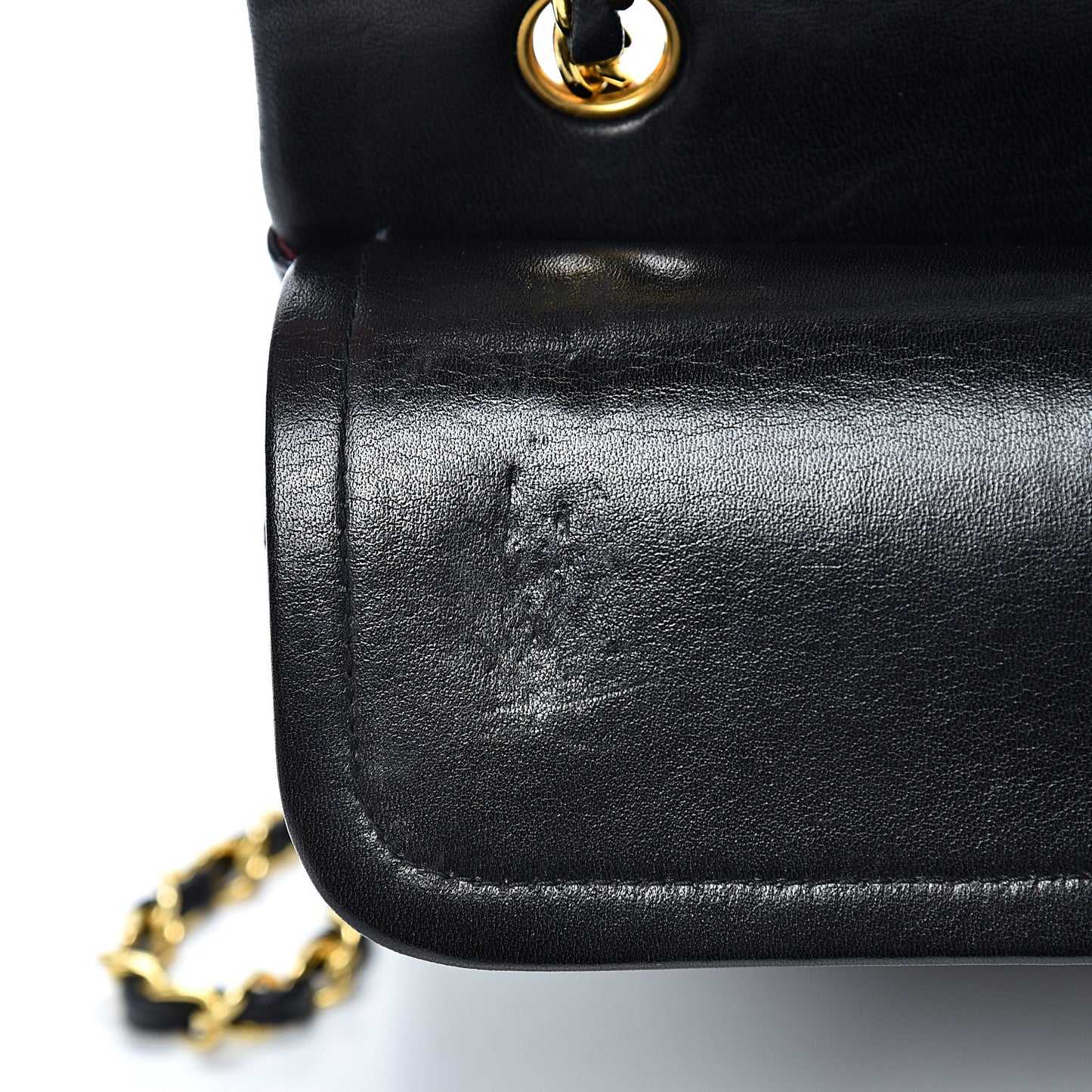 Lambskin Quilted Medium Double Flap Black