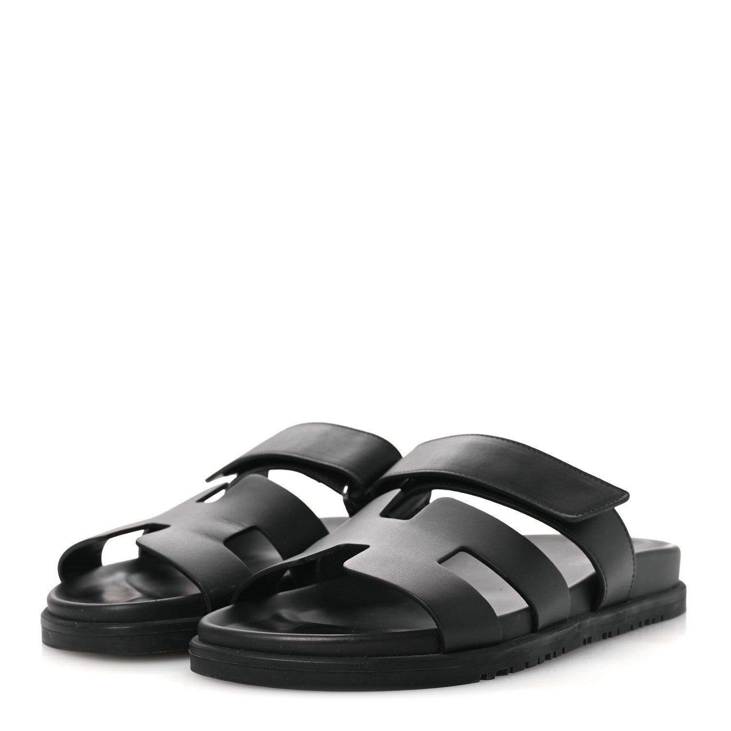 Hermes Calfskin Womens Chypre Sandals 38 Black 4 of 13