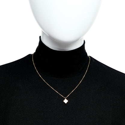 Van Cleef & Arpels 18K Yellow Gold Mother of Pearl Sweet Alhambra Pendant Necklace 2 of 6