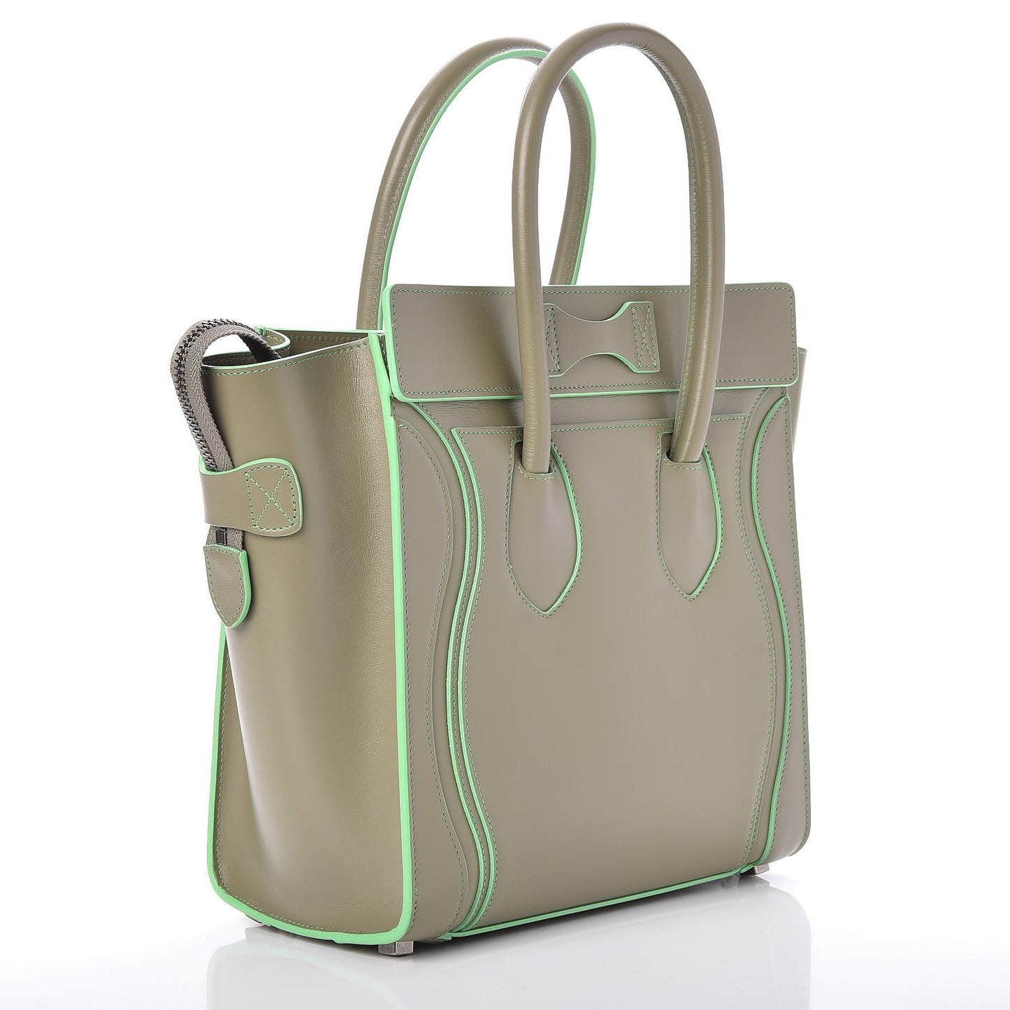 Satin Calfskin Micro Debossed Luggage Light Khaki