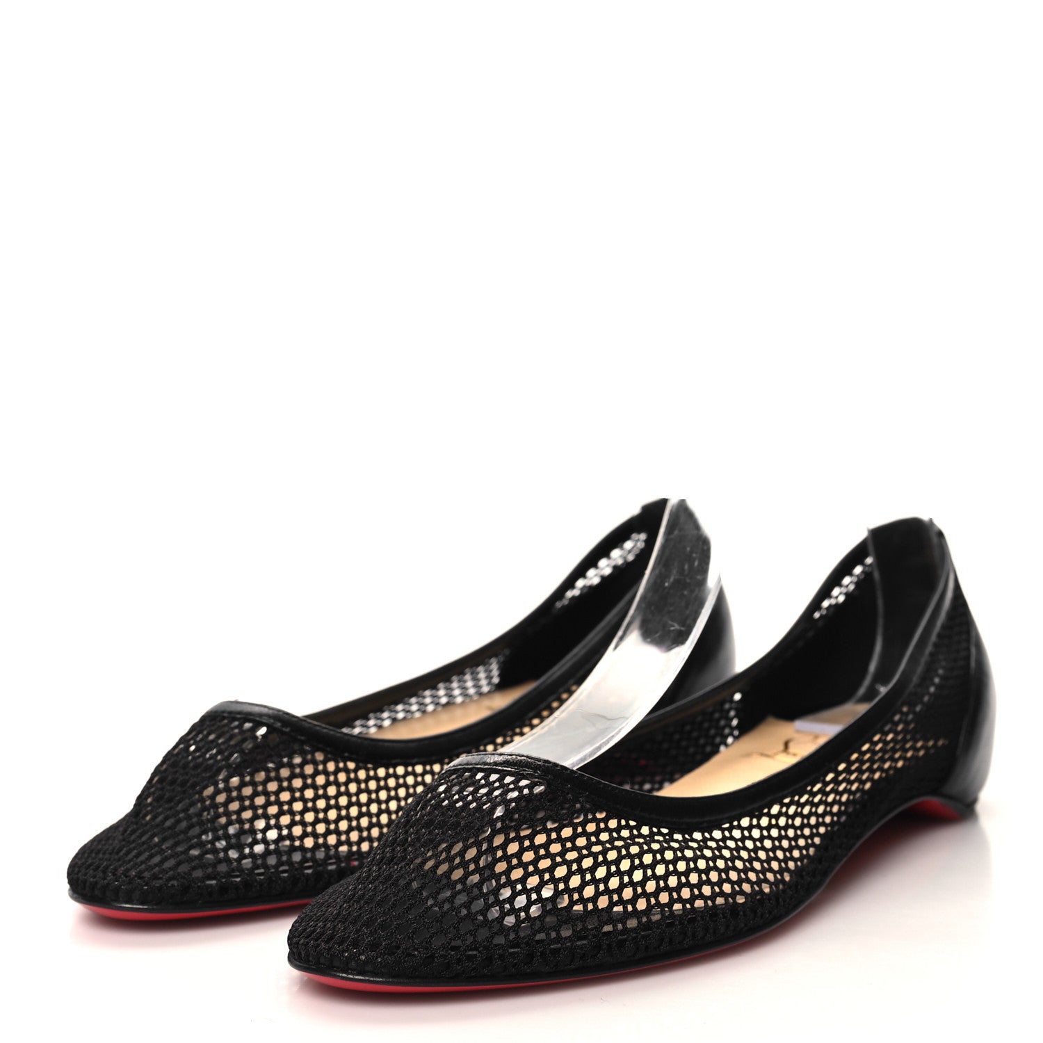 Christian Louboutin Mesh Calfskin Filomena Flats 37 Black 3 of 7