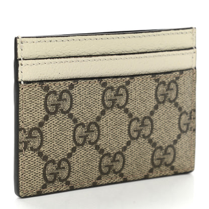 Gucci GG Supreme Monogram Textured Calfskin Web Ophidia Card Holder Beige Ebony Mystic White 3 of 7