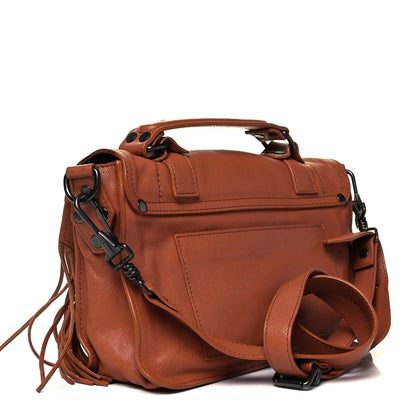 Proenza Schouler Lambskin Tiny Fringe Lux PS1 Satchel Saddle 2 of 11