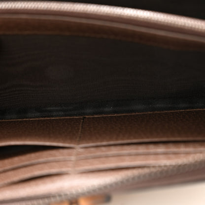 Gucci Monogram Jumbo GG Textured Dollar Calfskin Diana Zip Around Continental Wallet Camel Ebony New Acero 5 of 9