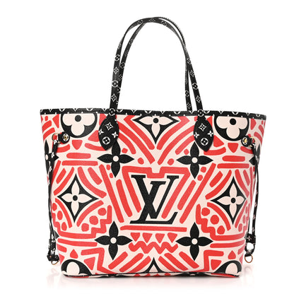 Louis Vuitton Monogram Giant Crafty Neverfull MM Creme Rouge Black 1 of 10