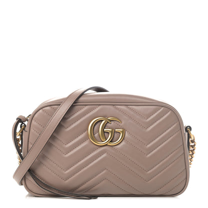 Gucci Calfskin Matelasse Small GG Marmont Chain Shoulder Bag Porcelain Rose 1 of 5