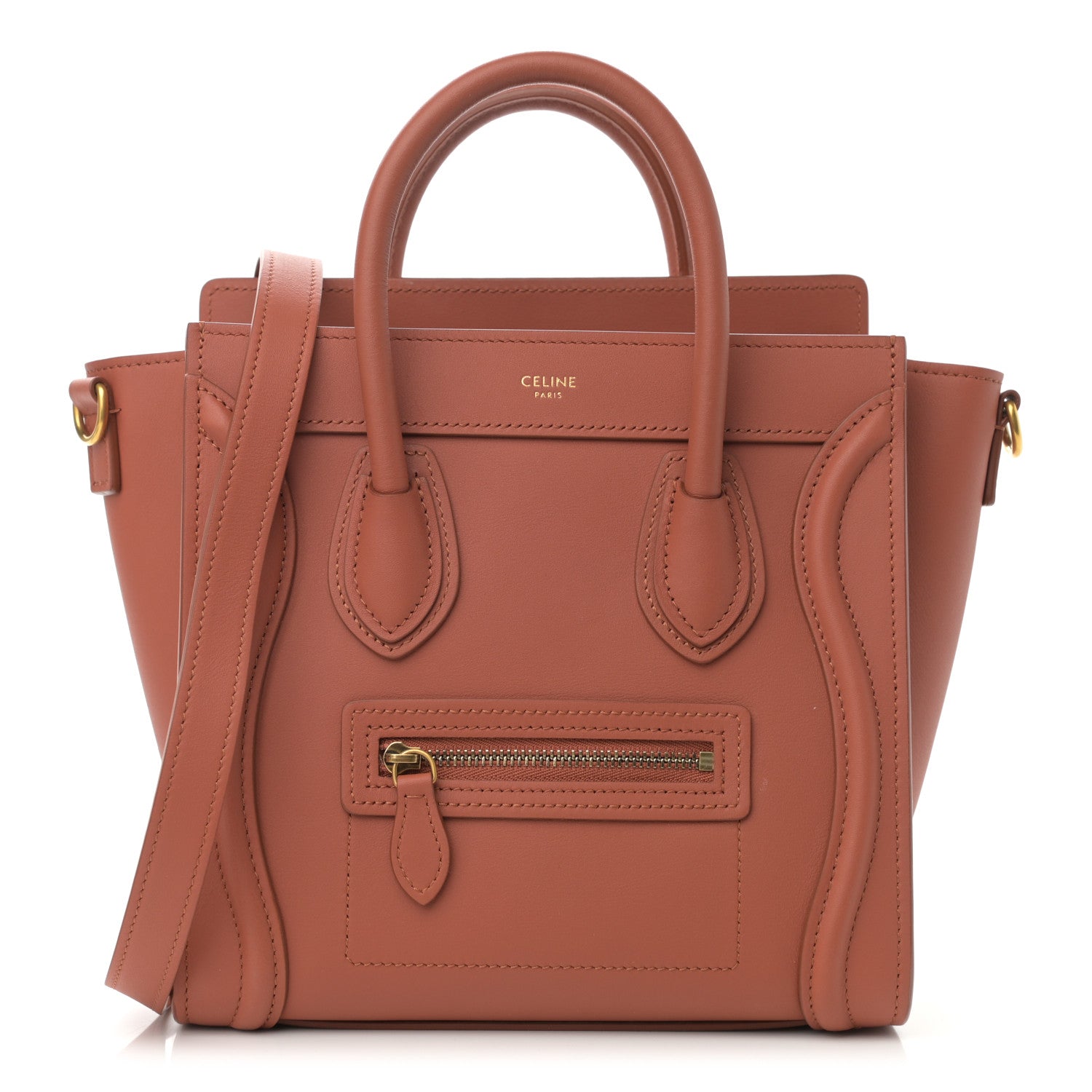 Celine Smooth Calfskin Nano Luggage Terracotta 1 of 10