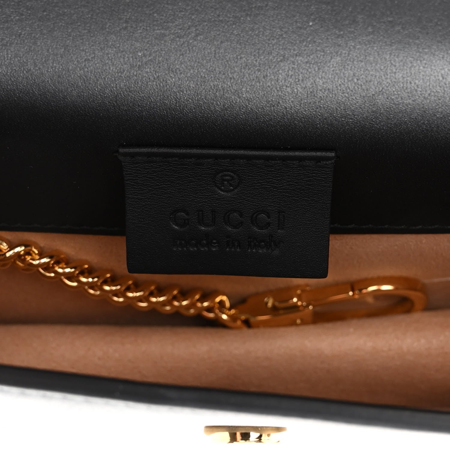 Gucci Calfskin Super Mini Sylvie Chain Shoulder Bag Black 6 of 10