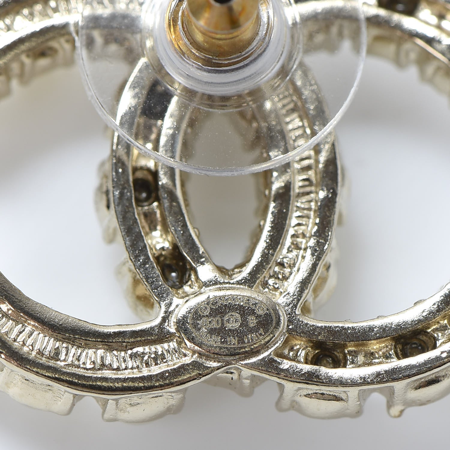 Chanel Crystal Pearl CC Dazzling Domino Earrings Gold 4 of 5