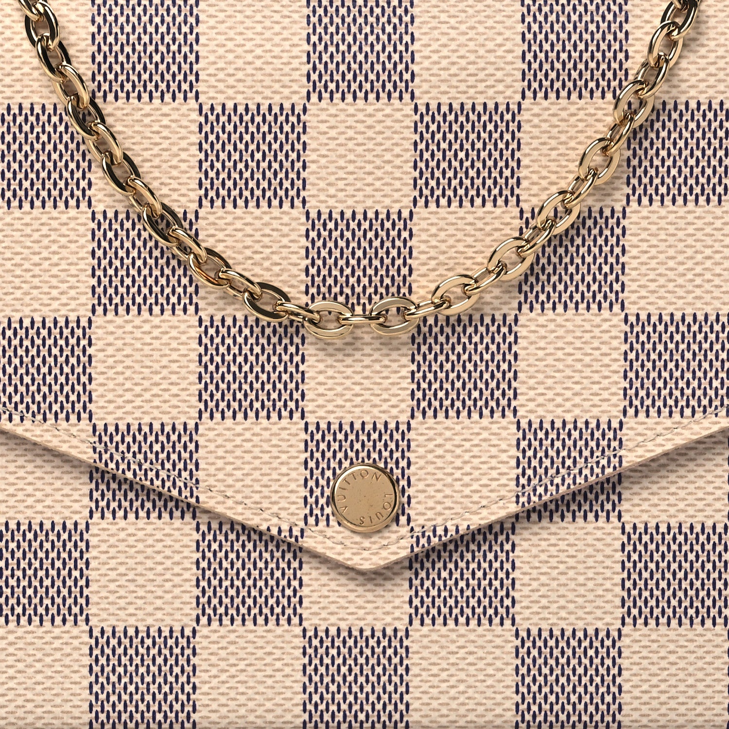 Louis Vuitton Damier Azur Pochette Felicie Chain Wallet Rose Ballerine 7 of 9