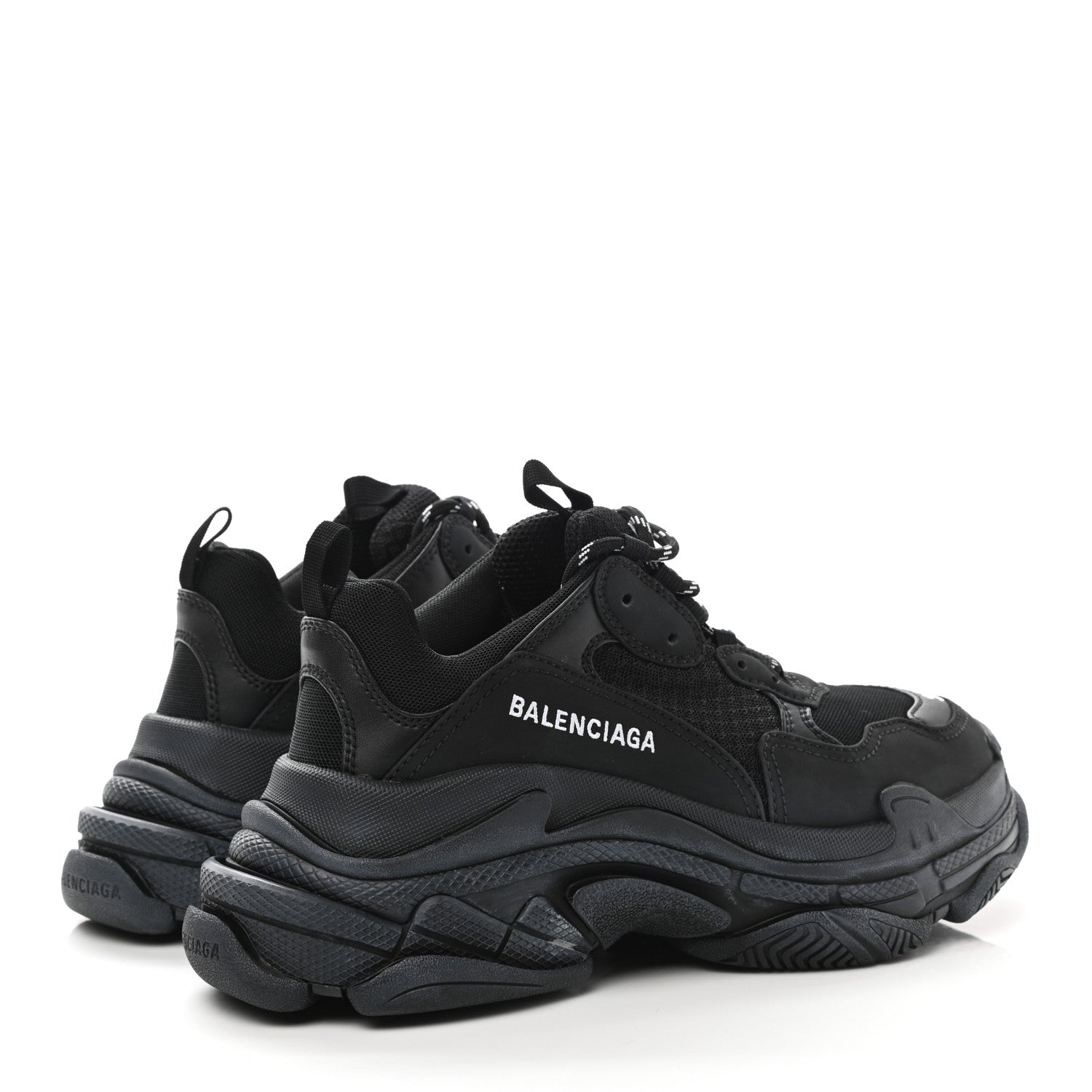 Balenciaga Fabric Mesh Mens Triple S Sneakers 38 Black 4 of 8