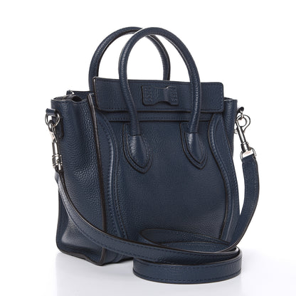 Celine Drummed Calfskin Nano Luggage Orage 3 of 11