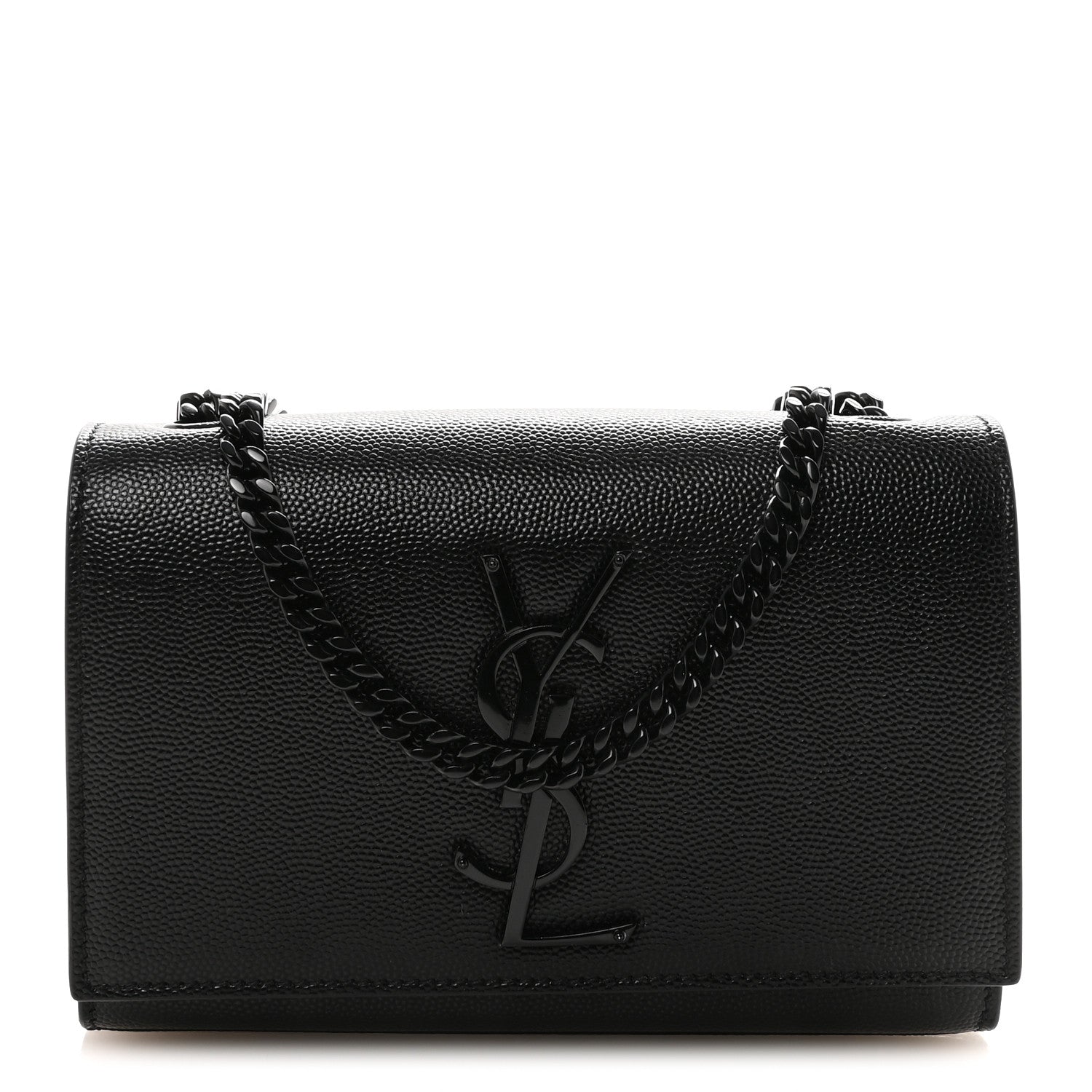 Saint Laurent Grain De Poudre Small Monogram Monochrome Kate Satchel Black 1 of 9