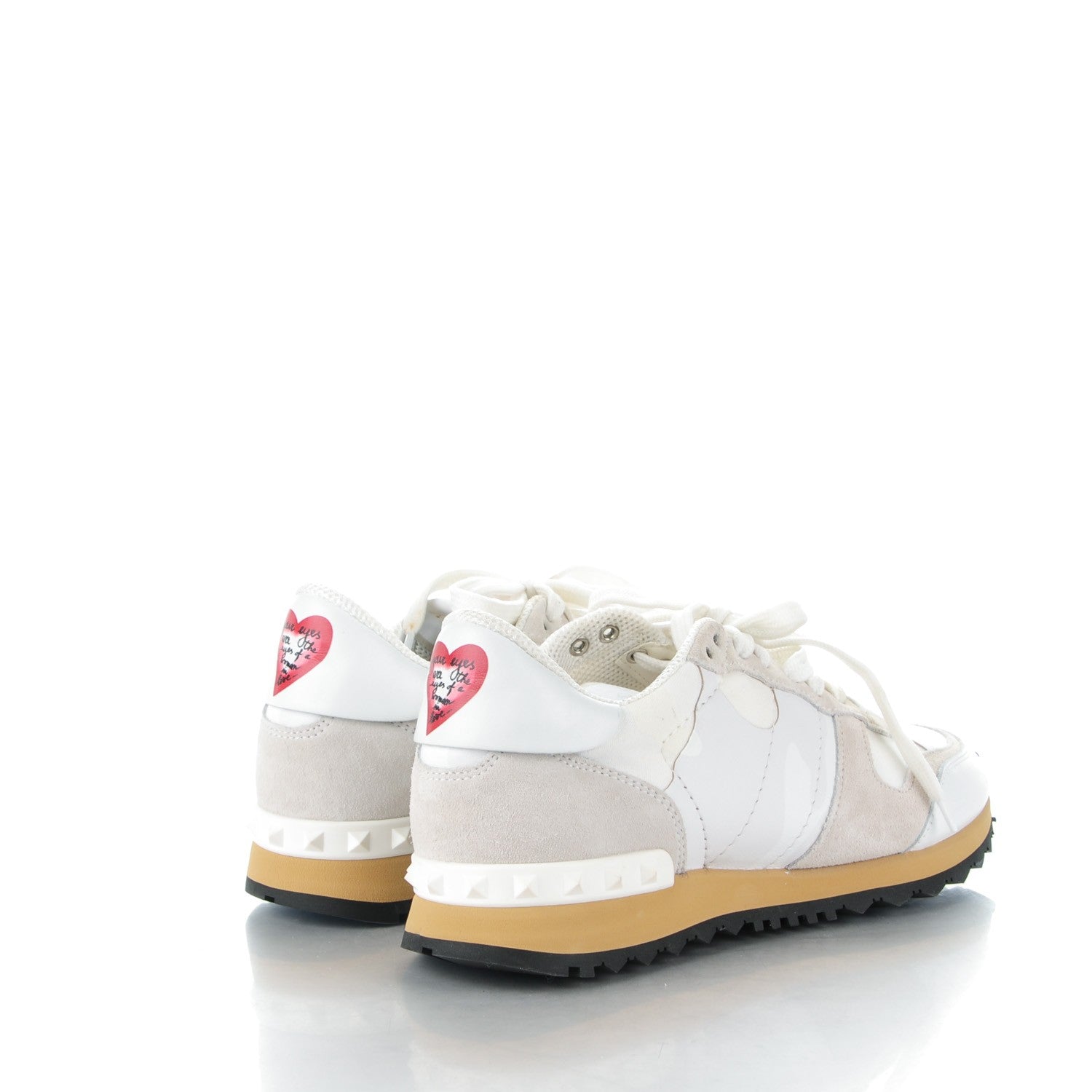 Valentino Garavani Fabric Suede L'Amour Womens Rockrunner Sneakers 39.5 White 4 of 10