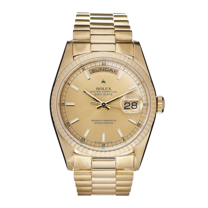 Rolex 18K Yellow Gold 36mm Oyster Perpetual Day-Date President Watch Champagne 18238 1 of 6