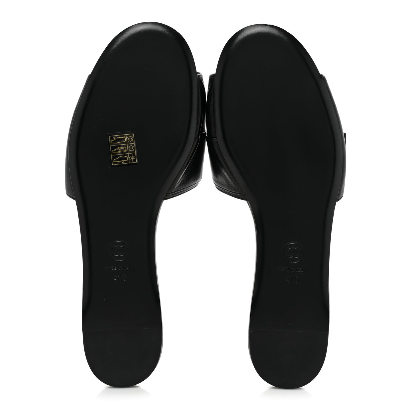 Lambskin Pearl Crystal CC Sandals 41 Black