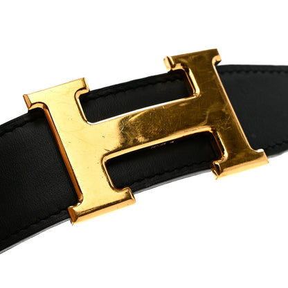 Hermes Swift Togo 32mm H Belt 95 38 Black Chocolate 6 of 6