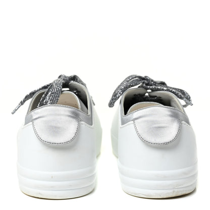 Chanel Iridescent Goatskin Womens Sneakers 40.5 White Silver 4 of 19