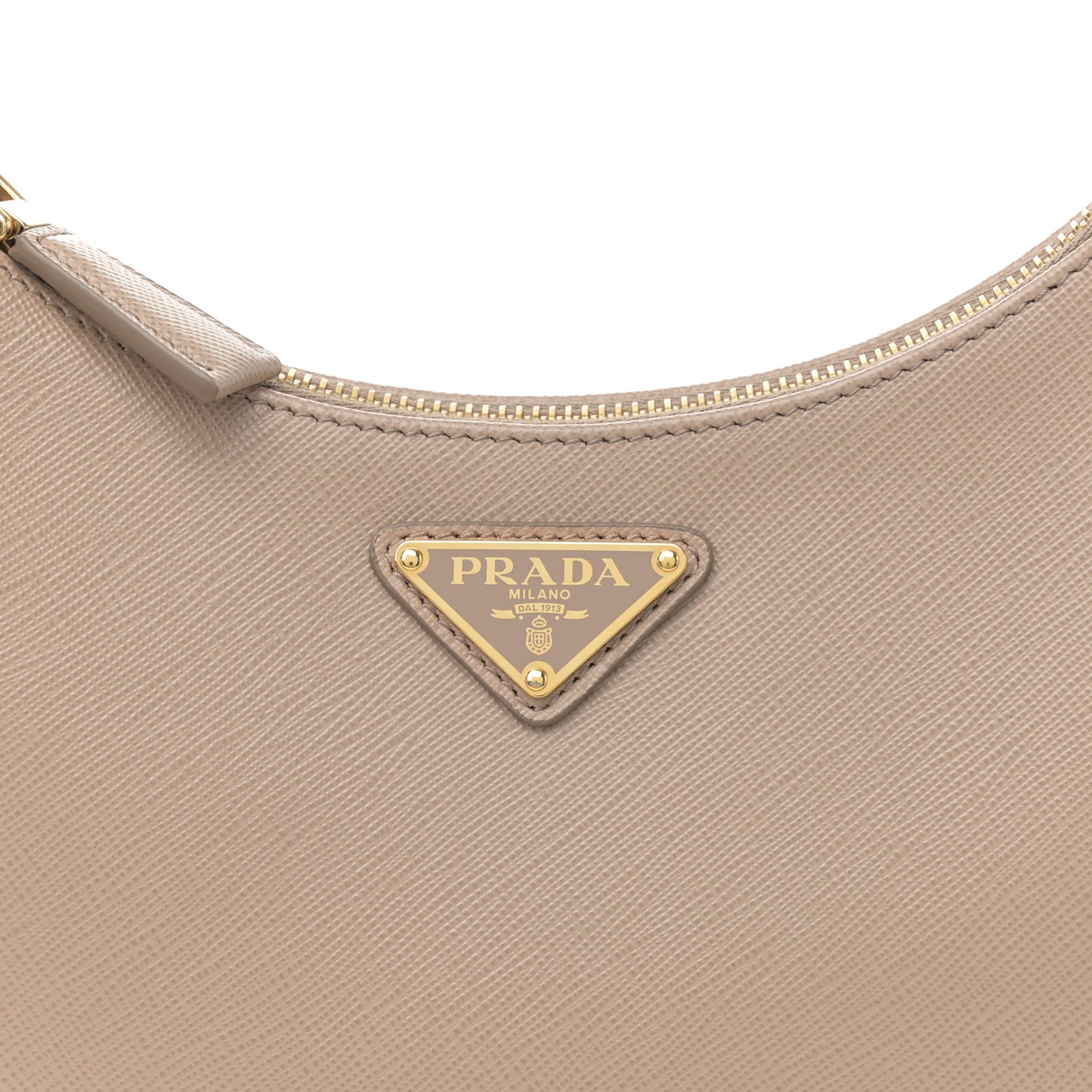 Saffiano Lux Re-Edition Mini Shoulder Bag Cammeo