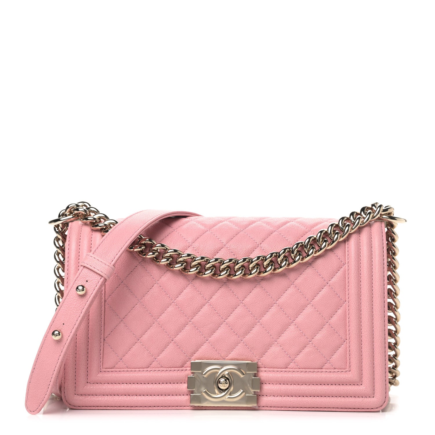 Chanel Caviar Quilted Medium Boy Flap Pink 1 of 22