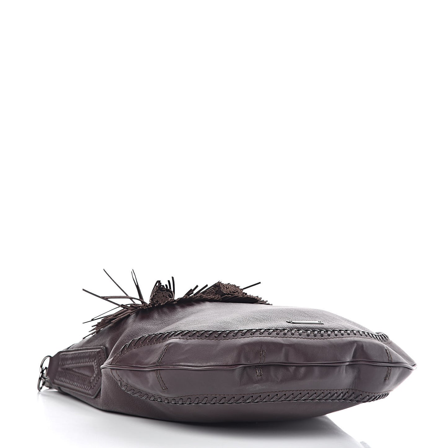 Grainy Calfskin Small Parade Tassel Hobo Plum