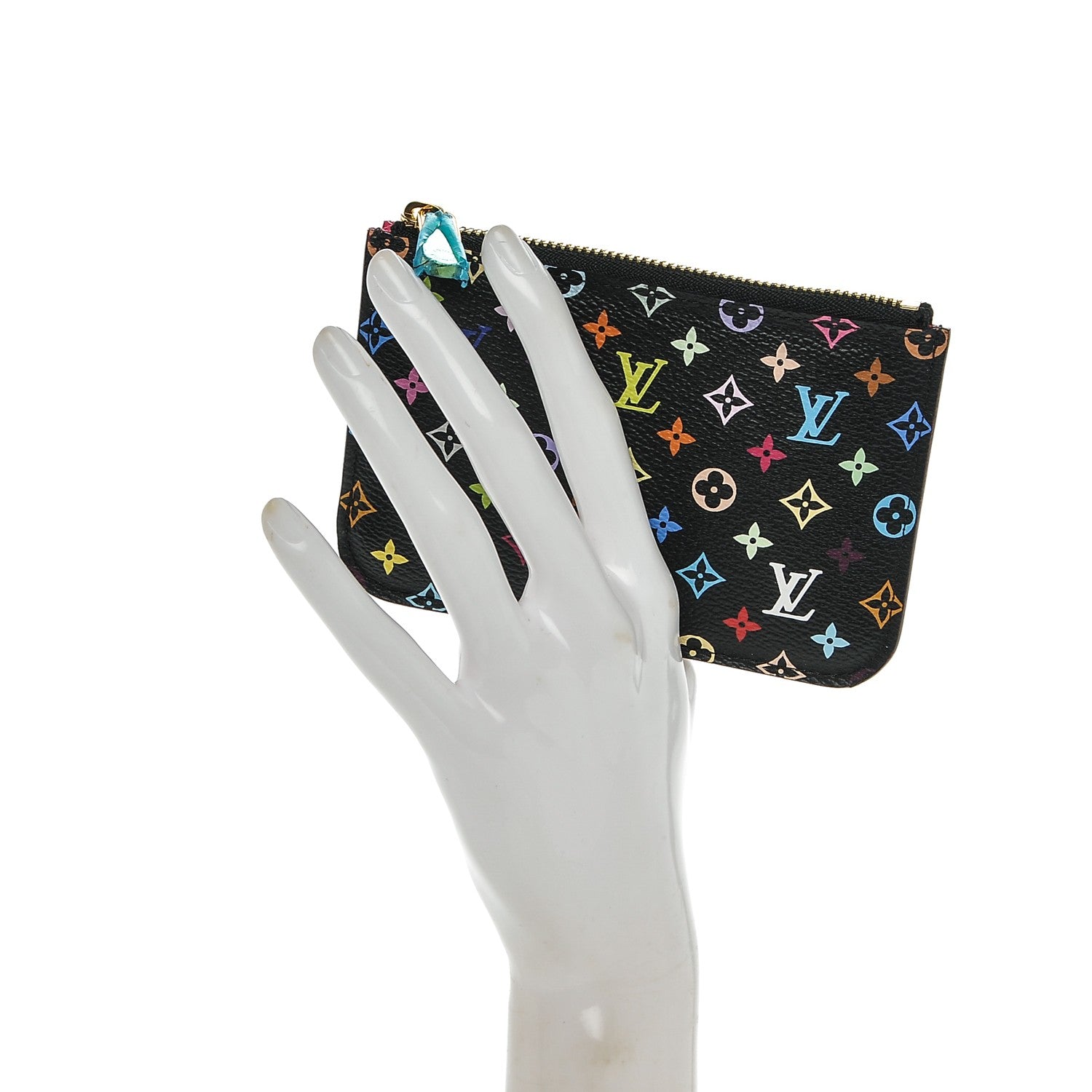 Louis Vuitton Monogram Multicolor Key Pouch Black Grenade 2 of 6