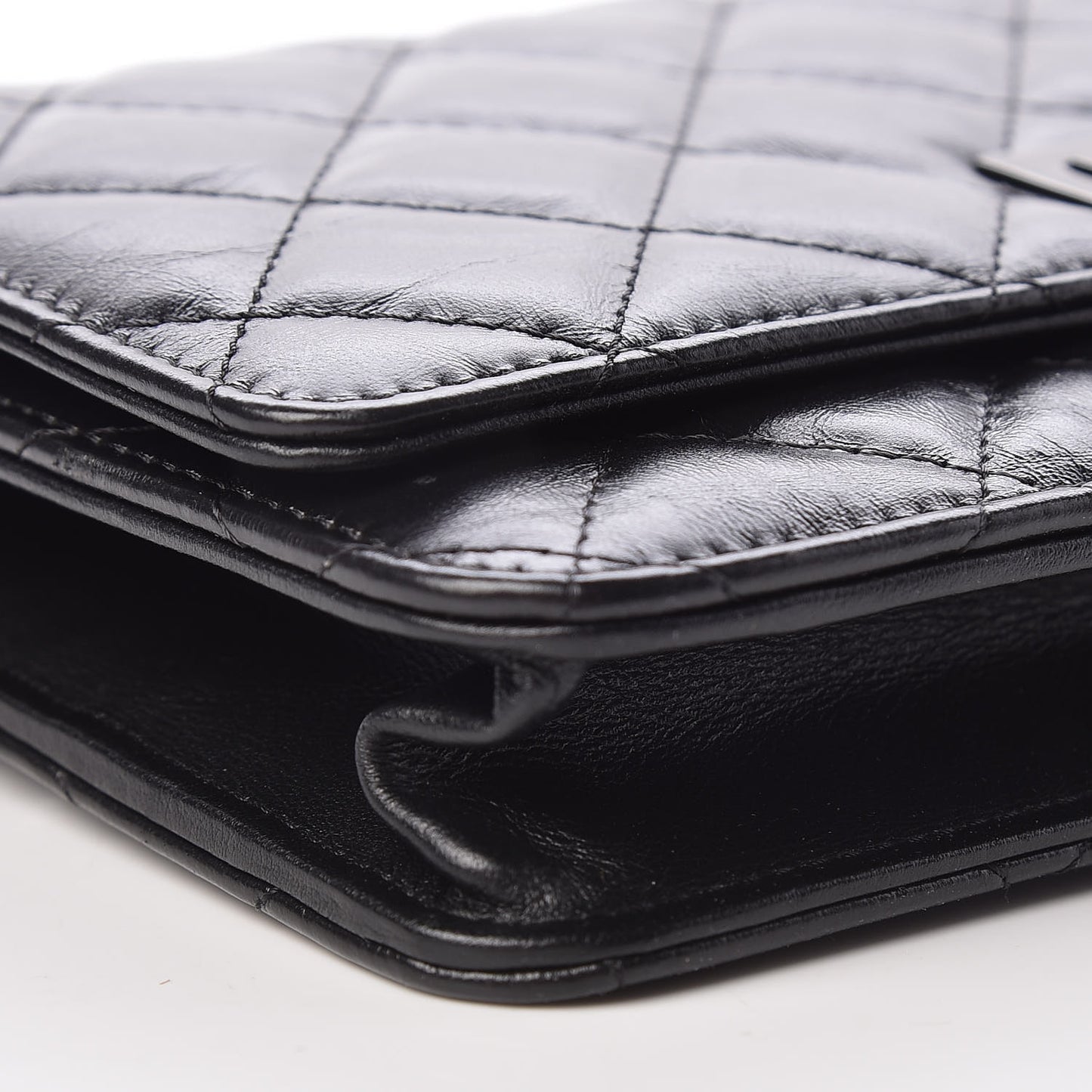 Aged Calfskin Quilted Reissue Wallet On Chain WOC So Black