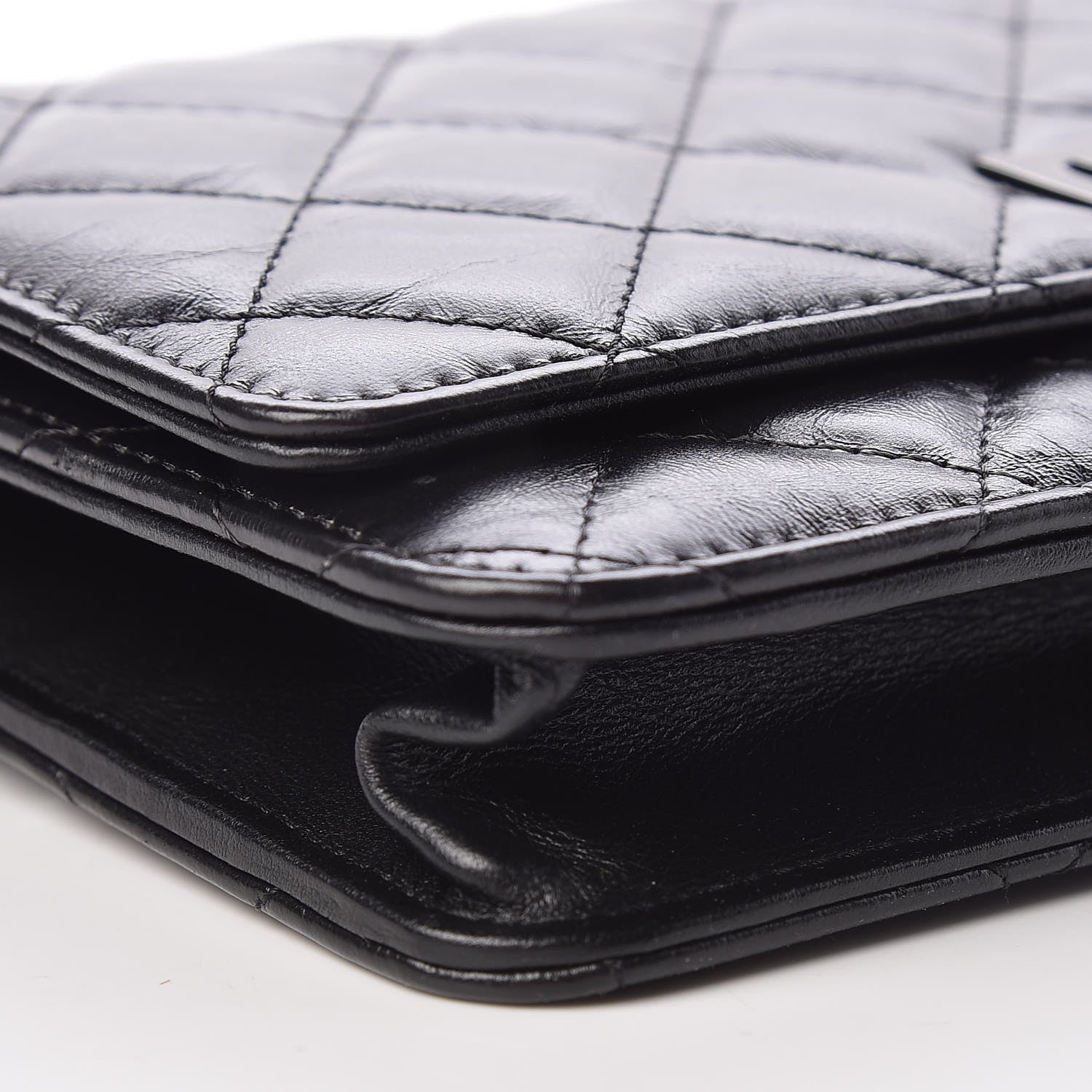 Chanel Aged Calfskin Quilted Reissue Wallet On Chain WOC So Black 10 of 12