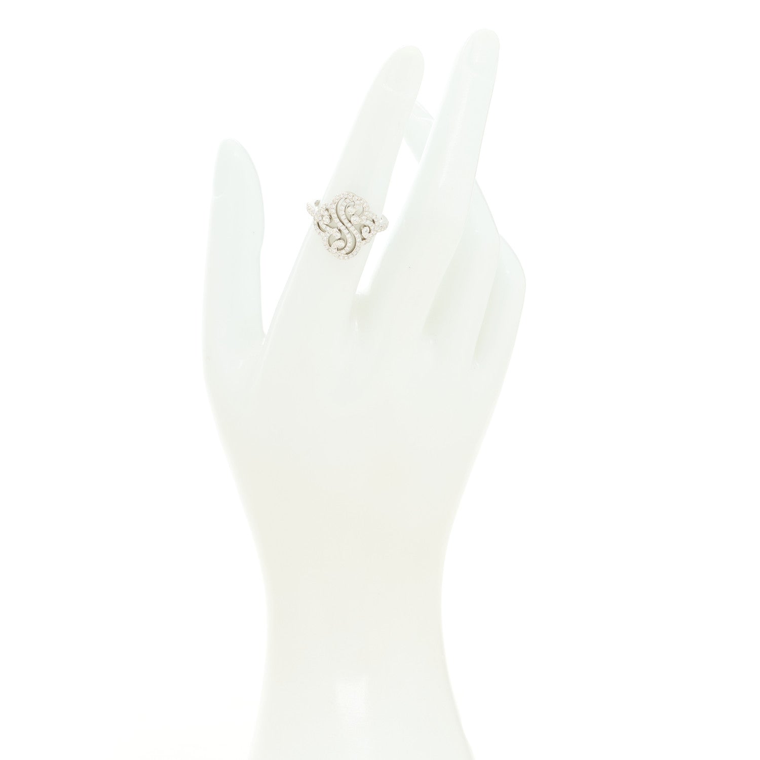 Tiffany Platinum Diamond Enchant Double Heart Ring 52 6 2 of 5