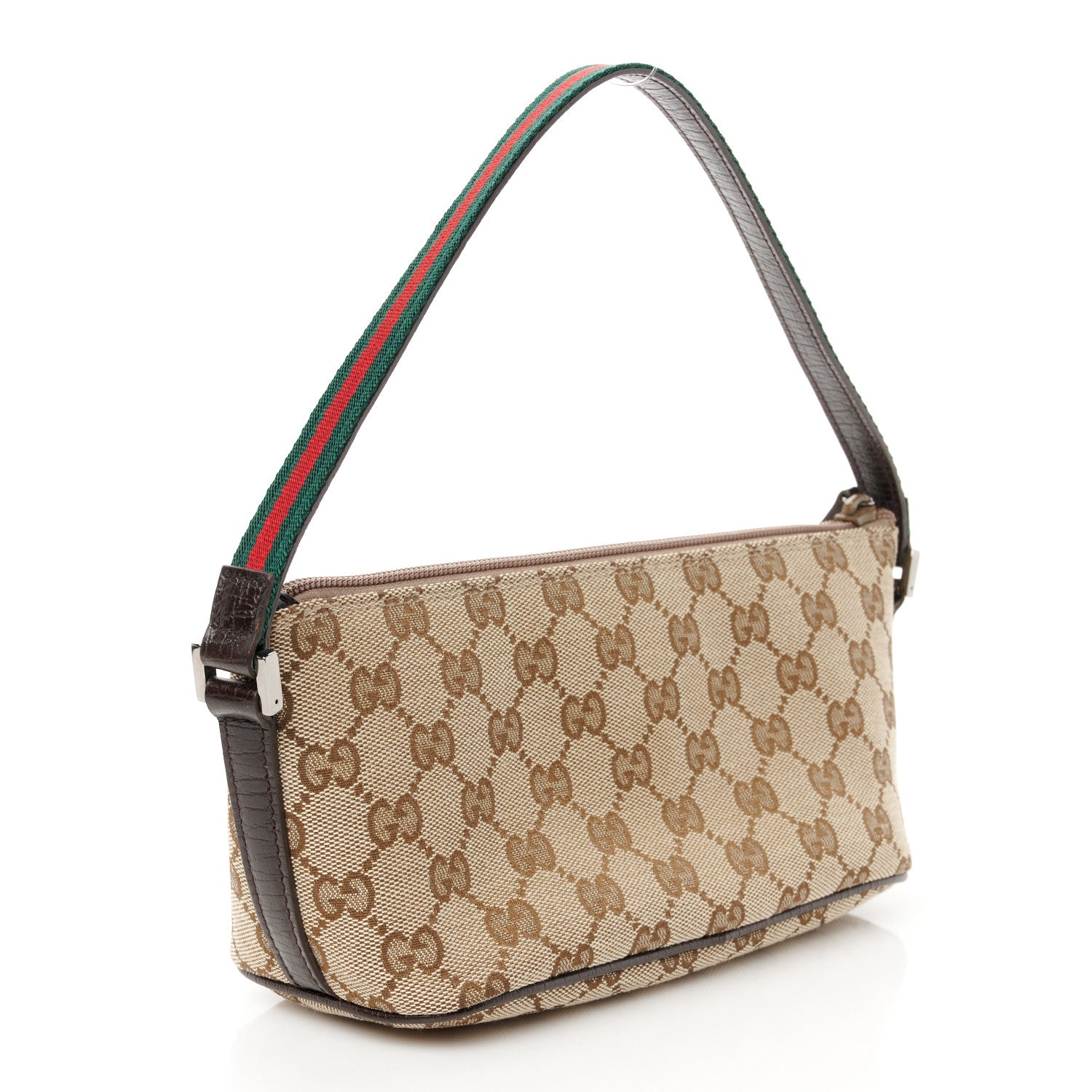 Gucci Monogram Web Boat Pochette Brown 3 of 10