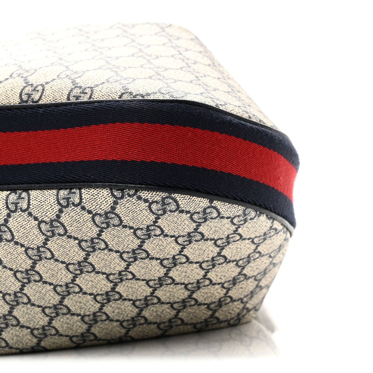 Gucci GG Supreme Monogram Textured Calfskin Web Large Attache Shoulder Bag Beige Blue 10 of 10