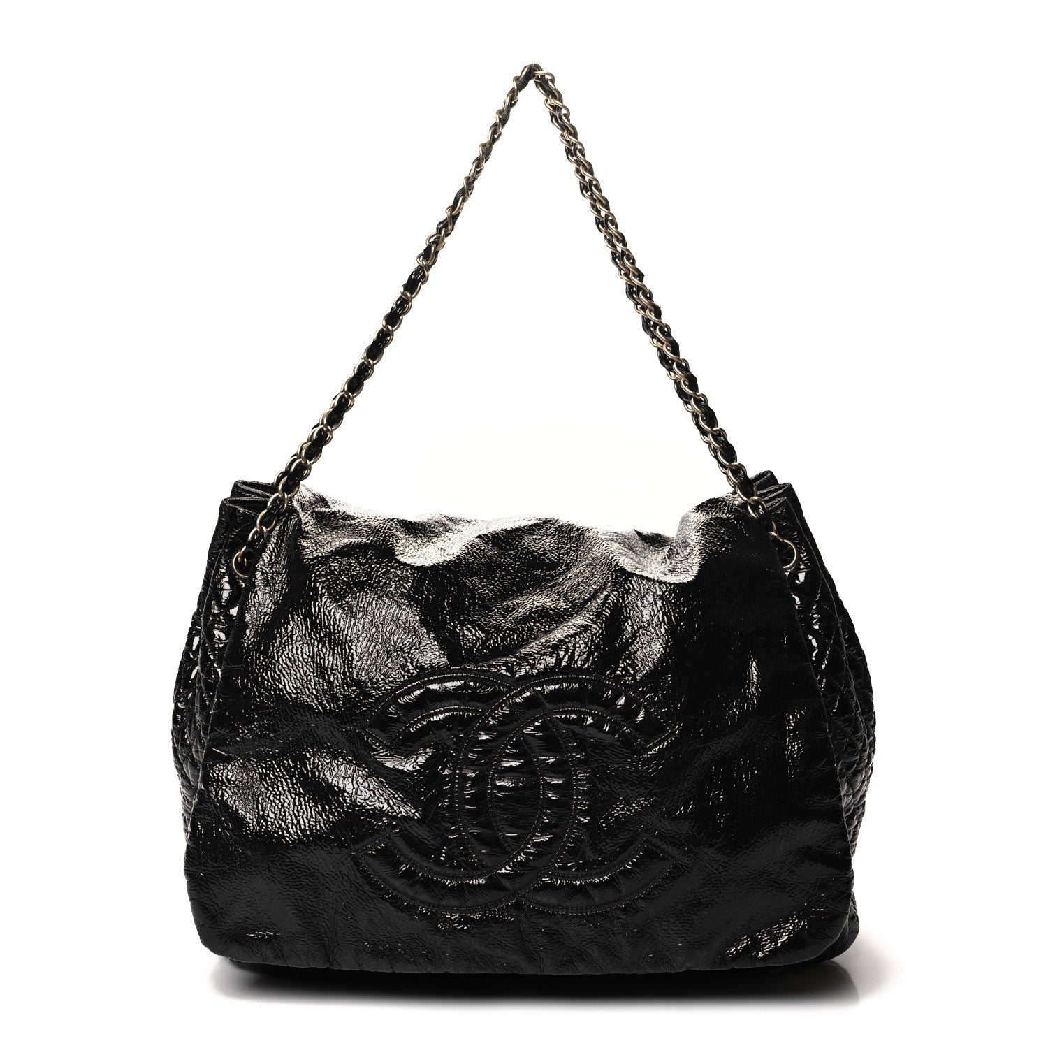 Chanel Vinyl XL Rock and Chain Flap Black 1 of 11
