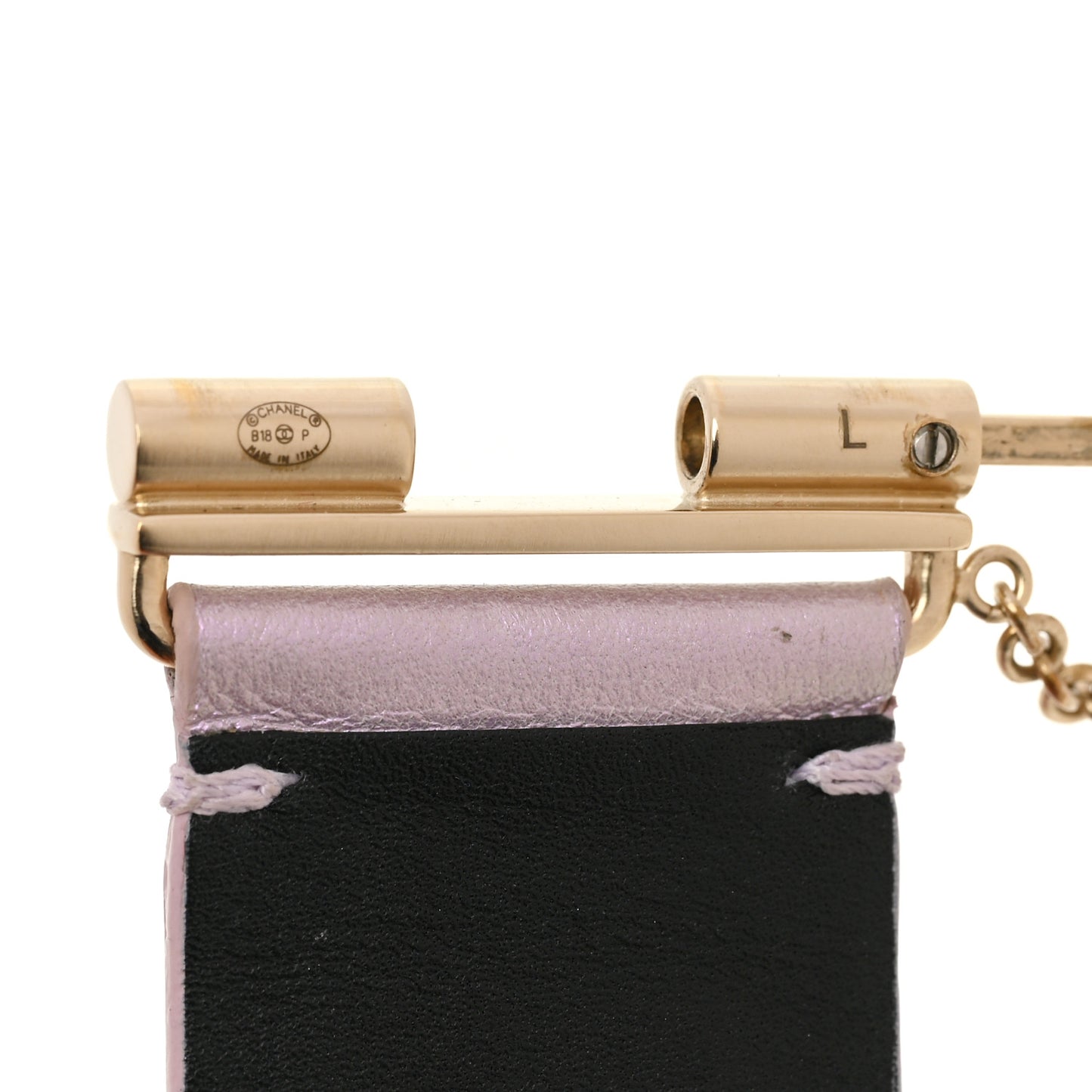 Calfskin CC Wide Cuff L Lilac