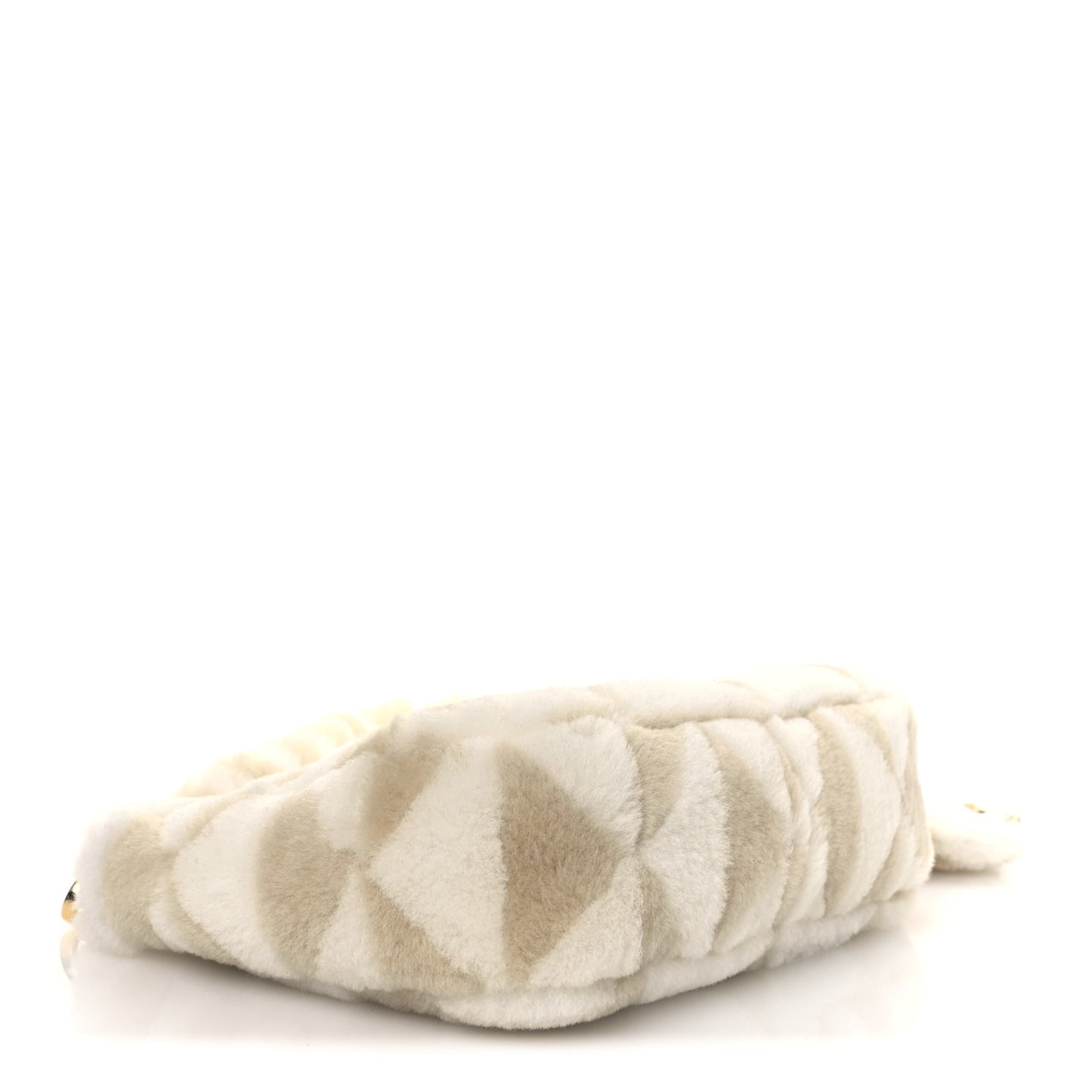 Montone Shearling Nappa Mini Re-Edition Shoulder Bag Ecru White