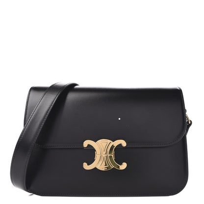 Celine Shiny Calfskin Medium Triomphe Black 1 of 9