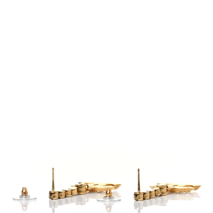Chanel CC Crystal Drop Earrings Gold 3 of 4