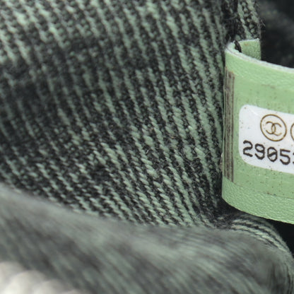 Chanel Denim Quilted Denimpression Waist Bag Green Black 7 of 11