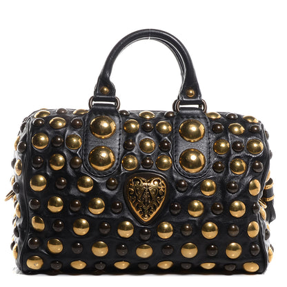 Gucci Leather Babouska Studded Medium Boston Black 1 of 8