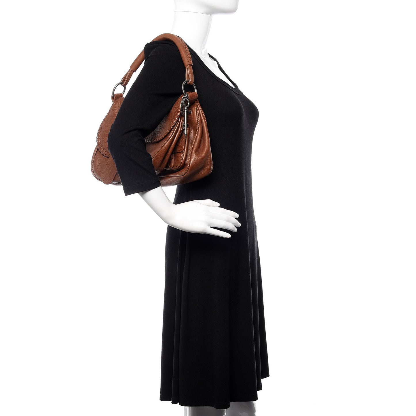 Calfskin Braided Gaucho Double Saddle Bag Brown