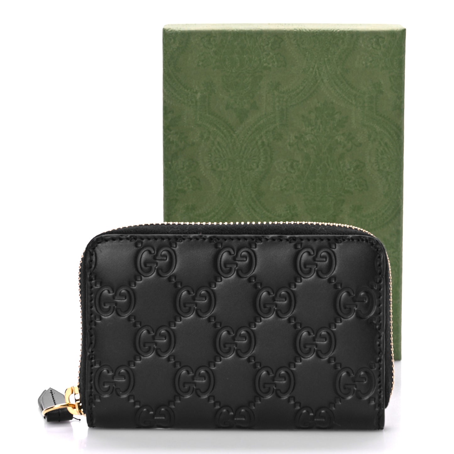 Guccissima Zip Around Card Case Black