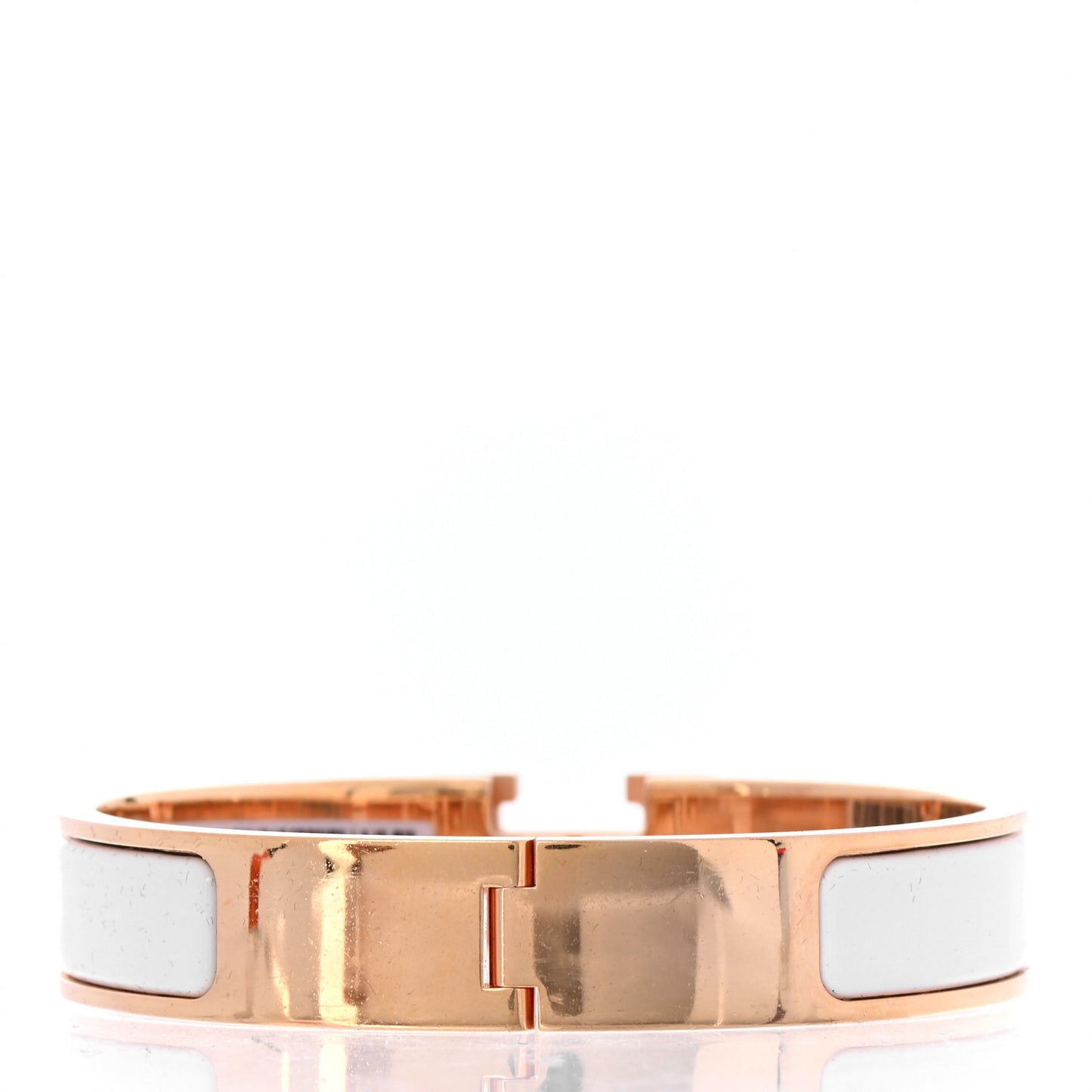 Enamel Narrow Clic Clac H Bracelet PM White