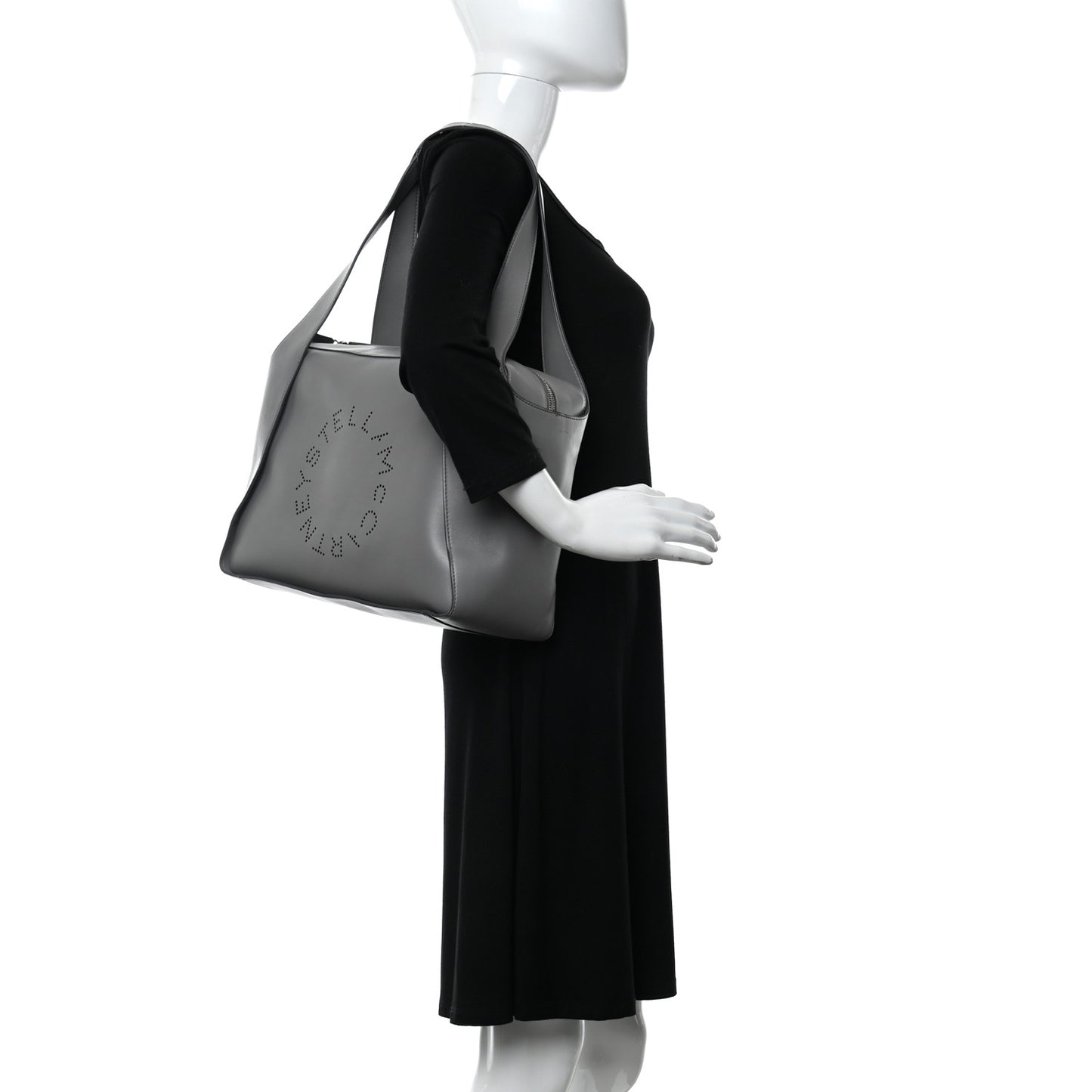 Eco Alter Nappa Perforated Shoulder Bag Grey