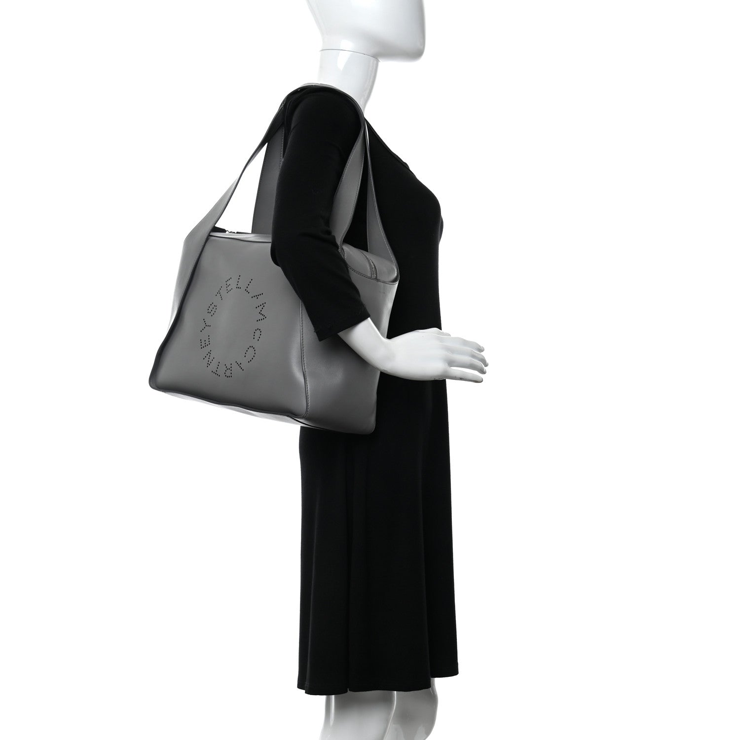 Stella McCartney Eco Alter Nappa Perforated Shoulder Bag Grey 2 of 10