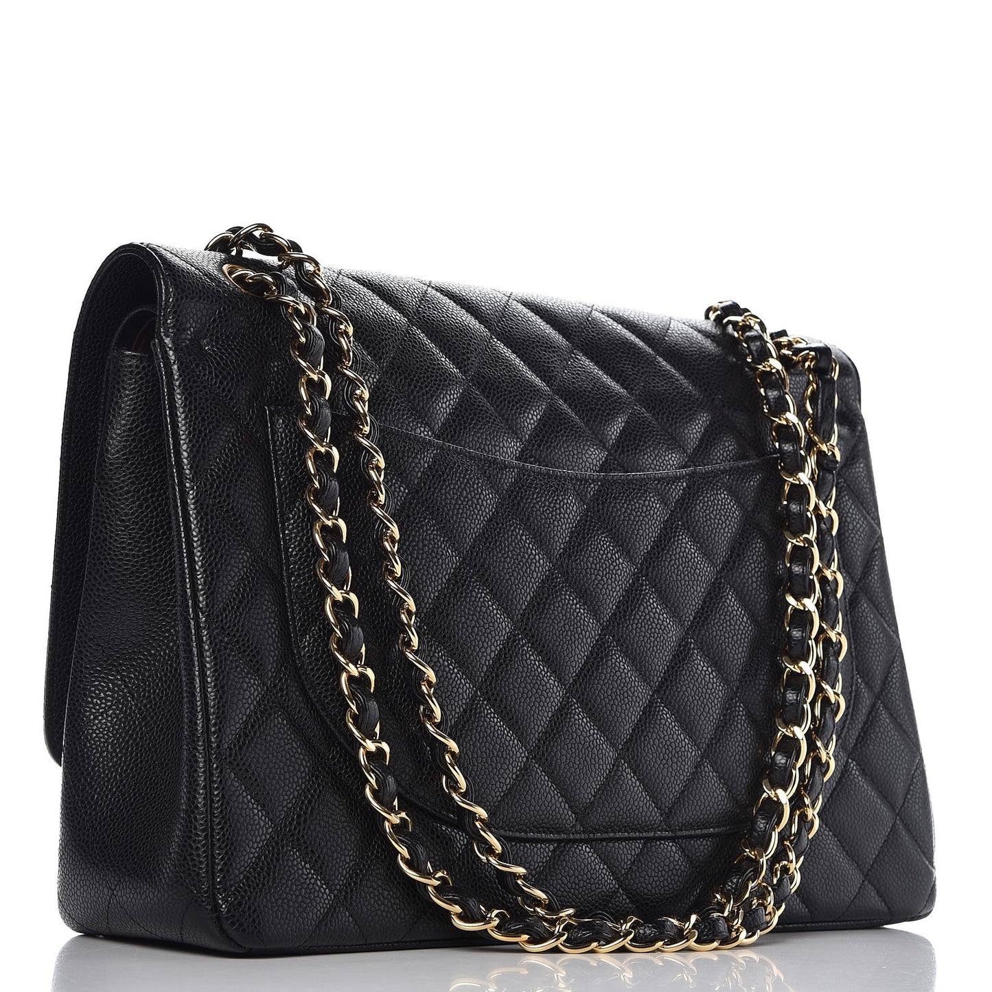 Caviar Quilted Maxi Double Flap Black