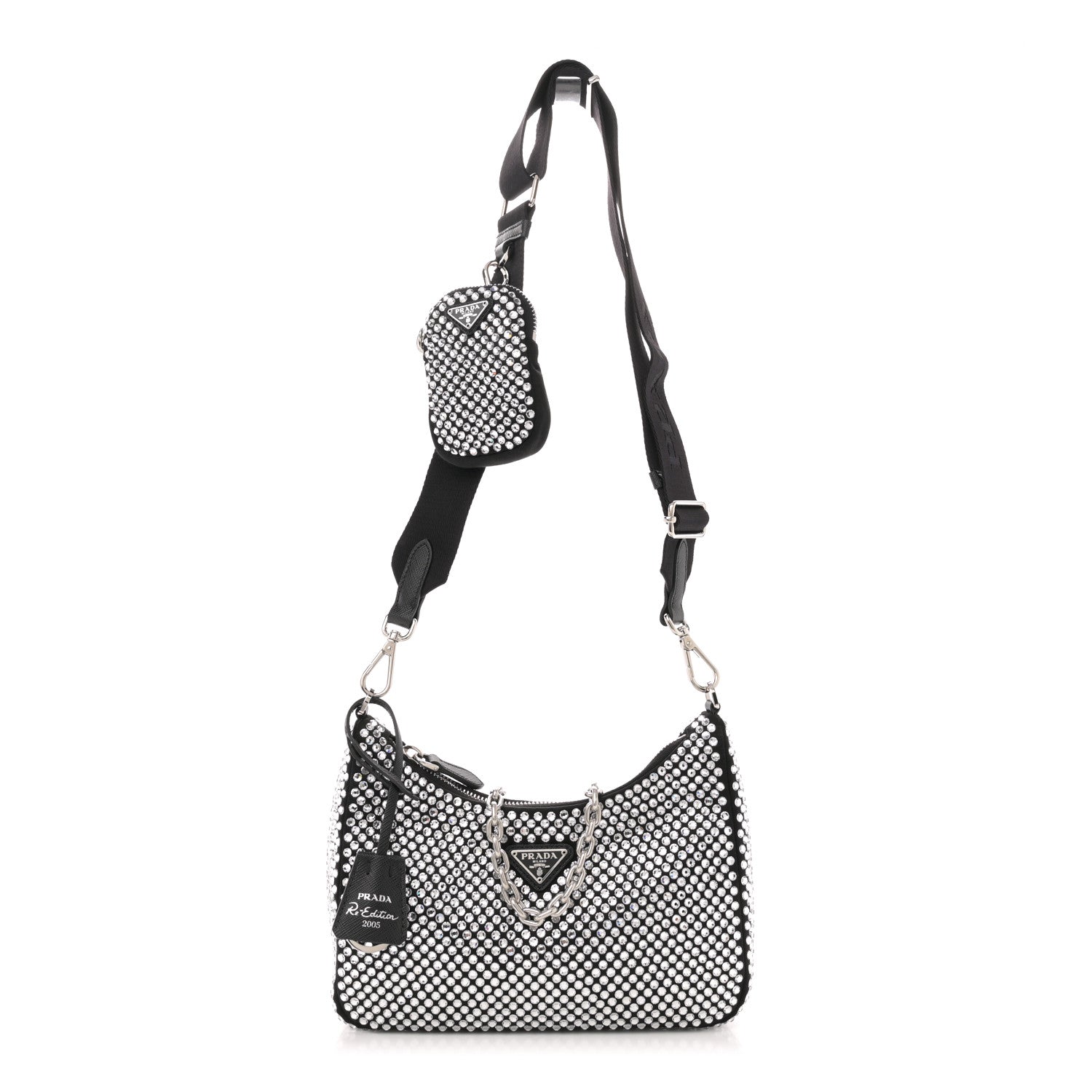 Prada Satin Crystal Re-Edition 2005 Shoulder Bag Cristal 1 of 10