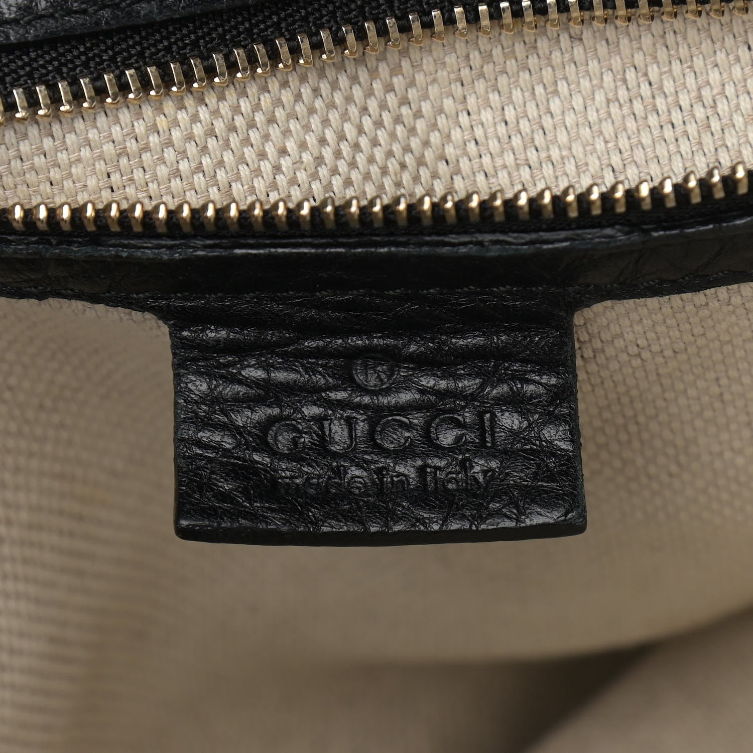 Gucci Pebbled Calfskin Medium Soho Shoulder Bag Black 6 of 12