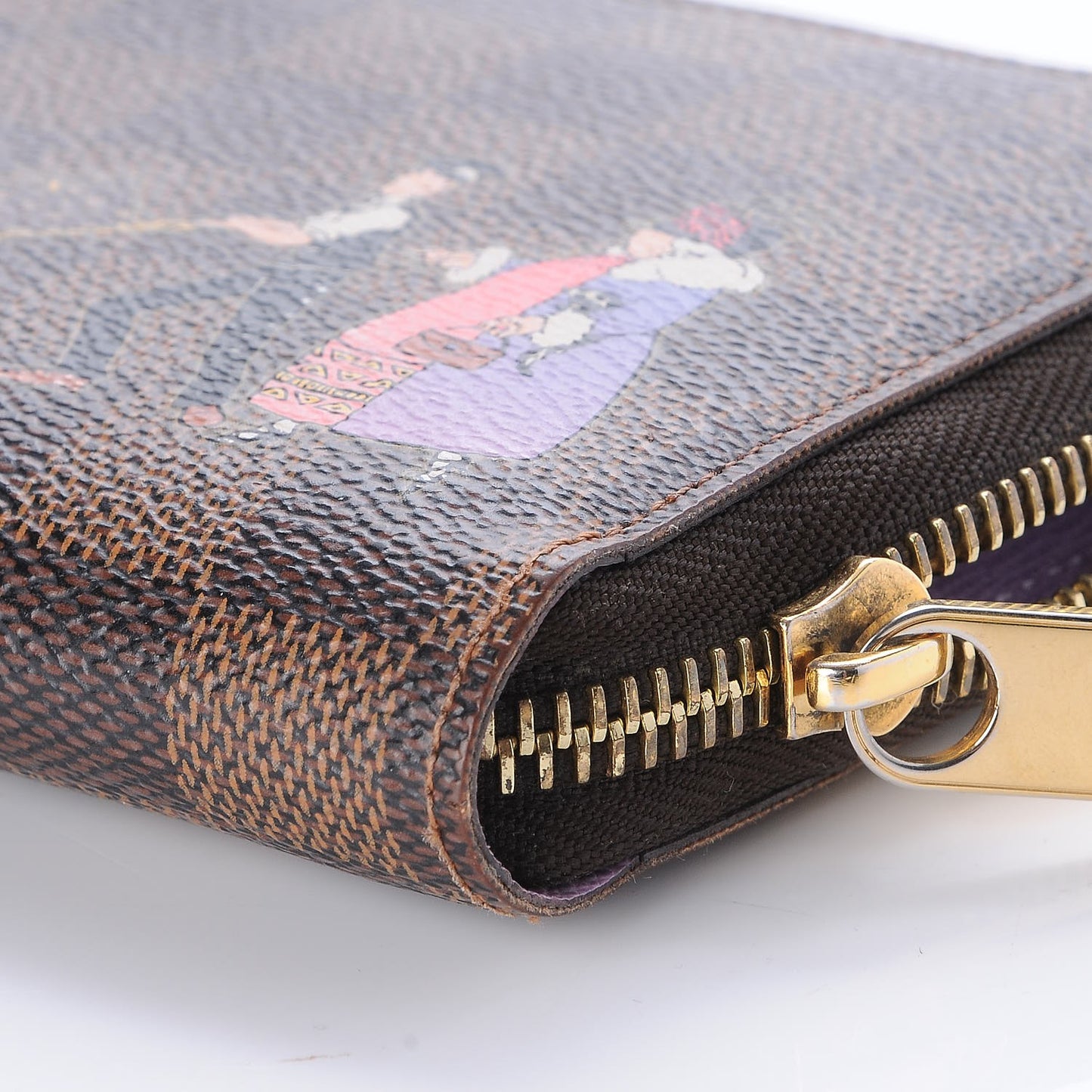 Damier Ebene Illustre Zippy Wallet Violet